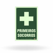 Placa "Primeiros Socorros" Fotoluminescente EM2 com ColorAdd