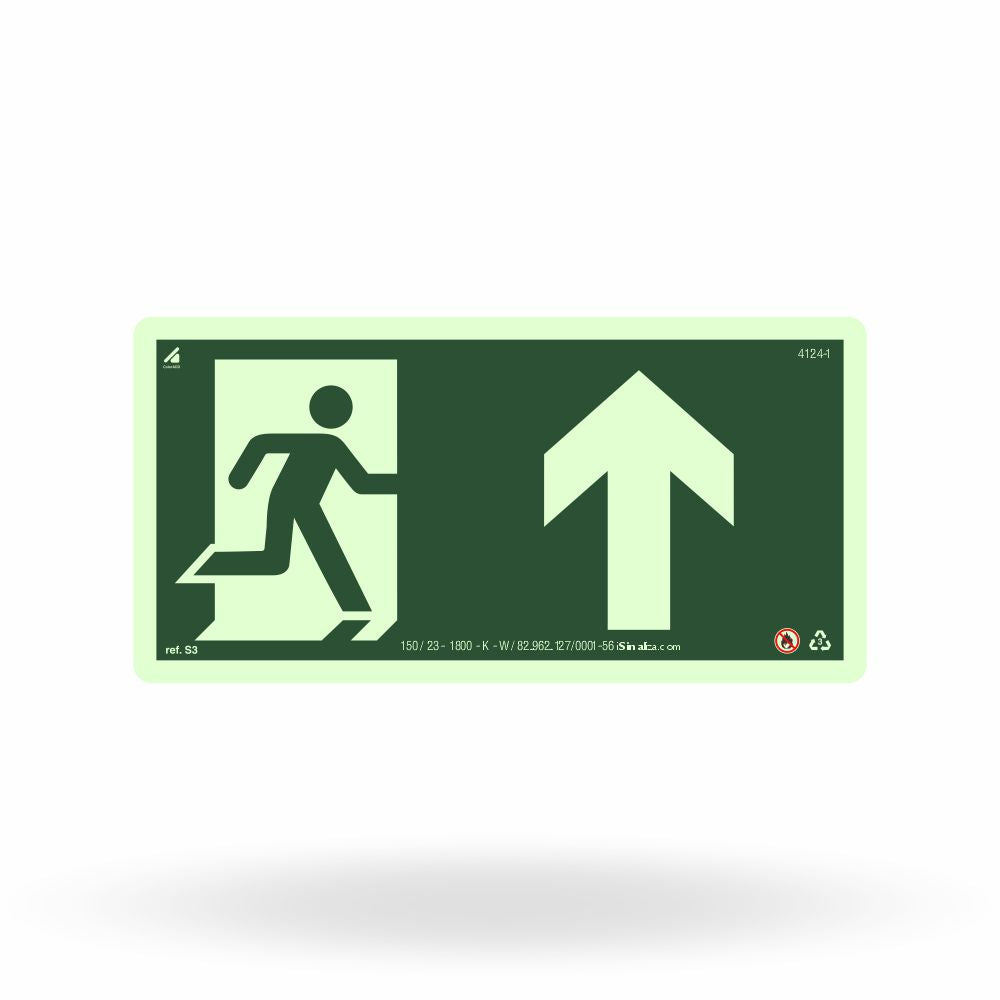 Placa Rota de Fuga "Siga em Frente" S3 com ColorAdd