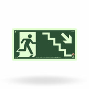 Placa Rota de Fuga "Escada Desce à Direita" S8 com ColorAdd