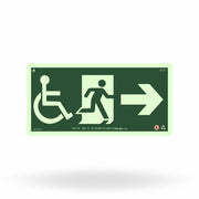 Placa Rota de Fuga Acessível "Saída à Direita" S15-D com ColorAdd