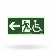 Placa Rota de Fuga Acessível "Saída à Esquerda" S15-E com ColorAdd