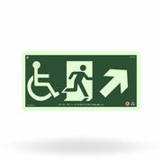 Placa Rota de Fuga Acessível "Sobe à Direita" S38-D com ColorAdd