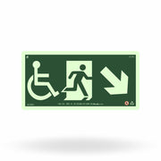 Placa Rota de Fuga "Desce à Direita" S39-D com ColorAdd