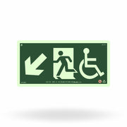 Placa Rota de Fuga "Desce à Esquerda" S39-E com ColorAdd