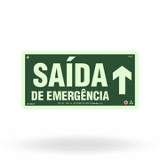 Placa "Saída de Emergência" (Seta Cima) S23-C com ColorAdd