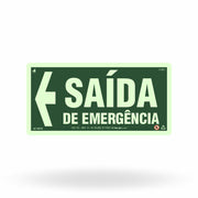 Placa "Saída de Emergência" (Seta Esquerda) S23-E com ColorAdd