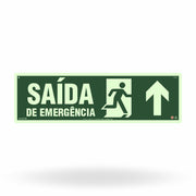 Placa Rota de Fuga "Saída de Emergência Siga em Frente" S13-CM com ColorAdd