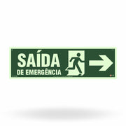 Placa Saída Placa Rota de Fuga "Saída de Emergência à Direita" S13-DM com ColorAdd