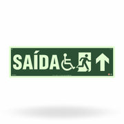Placa Rota de Fuga Acessível "Siga em Frente" S16-C com ColorAdd