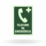 Placa "Telefone de Emergência" Fotoluminescente EM3 com ColorAdd