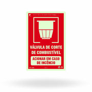 Placa "Válvula de Corte de Combustível" E22 com ColorAdd