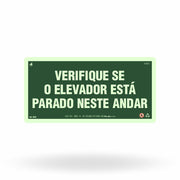 Placa para Elevador "Verifique o Andar" S33 com ColorAdd