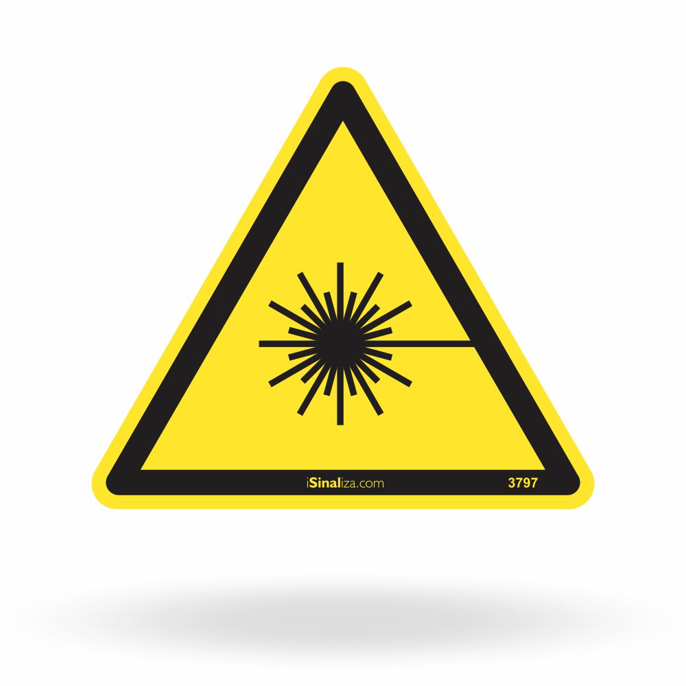 Etiqueta de Segurança "Raio Laser" - (Embalagem com 10 unidades)