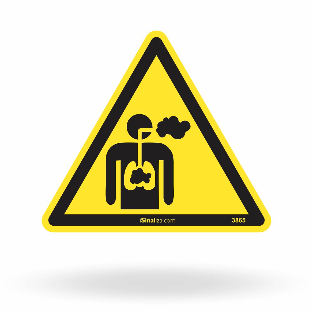 Etiqueta de Segurança "Risco de Inalação de Gases" - (Embalagem com 10 unidades)