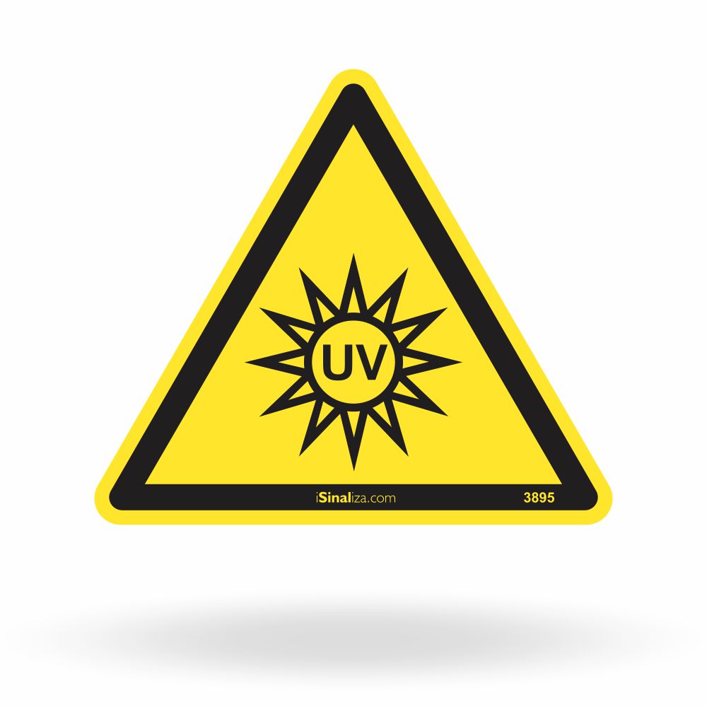 Etiqueta de Segurança "Risco de Iluminação UV" - (Embalagem com 10 unidades)