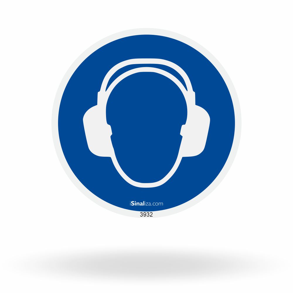 Etiqueta de Segurança "Obrigatório Uso de Proteção Auricular" - (Embalagem com 10 unidades)