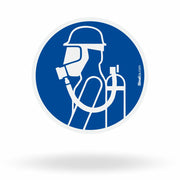 Etiqueta de Segurança "Obrigatório Uso de Máscara Facial e Respirador" - (Embalagem com 10 unidades)