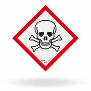 Etiqueta de Segurança GHS "Material Tóxico / Caveira" - (Embalagem com 10 unidades)