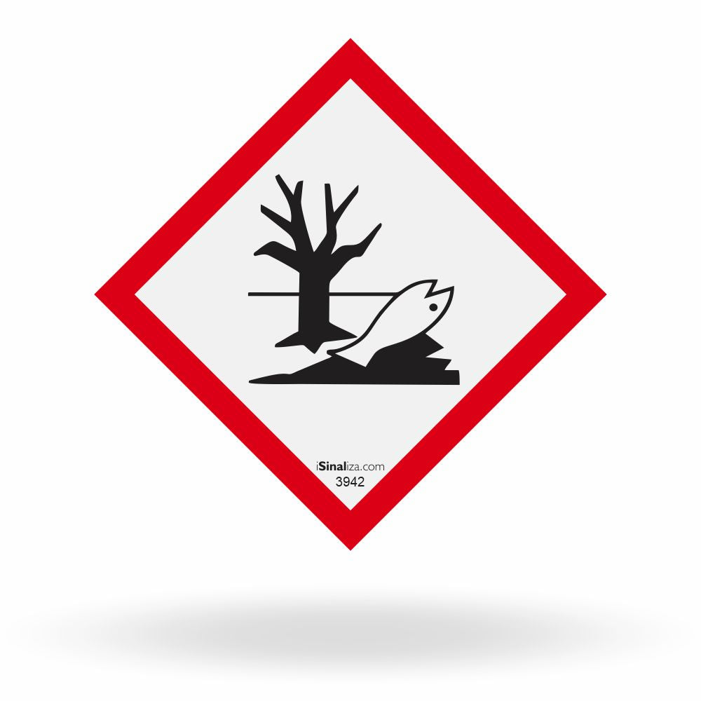 Etiqueta de Segurança GHS "Perigoso ao Meio Ambiente" - (Embalagem com 10 unidades)