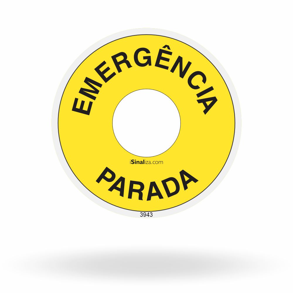 Etiqueta de Segurança "Borda de Parada de Emergência" - (Embalagem com 10 unidades)