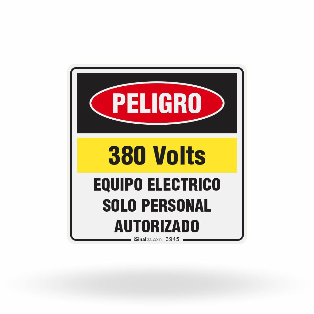 Etiqueta de Segurança "Peligro 220V - Solo Personal Autorizado" - (Embalagem com 10 unidades)