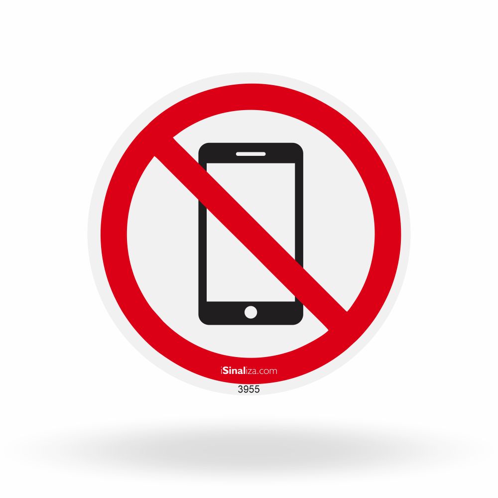 Etiqueta de Segurança "Proibido Uso de Celular" - (Embalagem com 10 unidades)