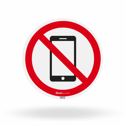 Etiqueta de Segurança "Proibido Uso de Celular" - (Embalagem com 10 unidades)