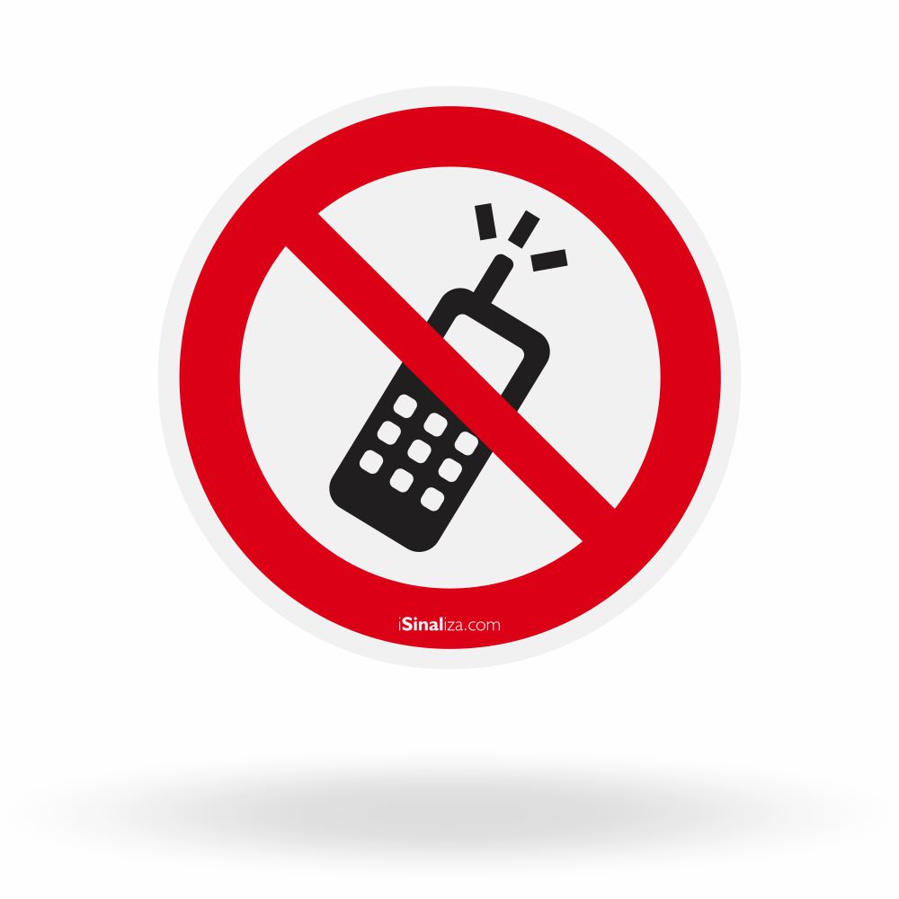 Etiqueta de Segurança "Proibido Uso de Celular" - (Embalagem com 10 unidades)