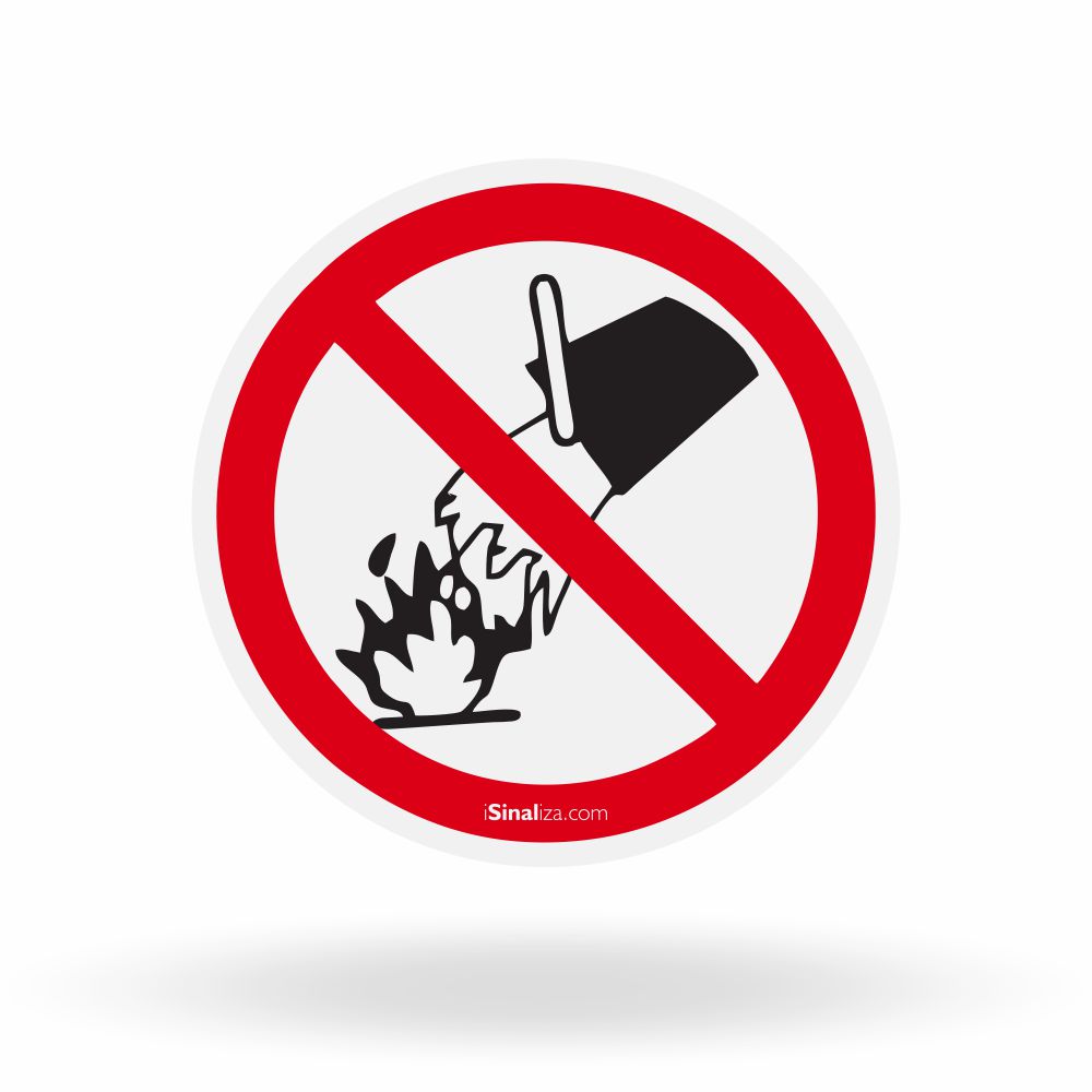 Etiqueta de Segurança "Não Extinguir Fogo com Água" - (Embalagem com 10 unidades)
