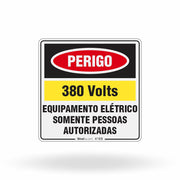 Etiqueta de Segurança "Perigo: 380V - Somente Pessoas Autorizadas" - (Embalagem com 10 unidades)