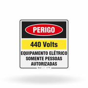 Etiqueta de Segurança "Perigo: 440V - Somente Pessoas Autorizadas" - (Embalagem com 10 unidades)