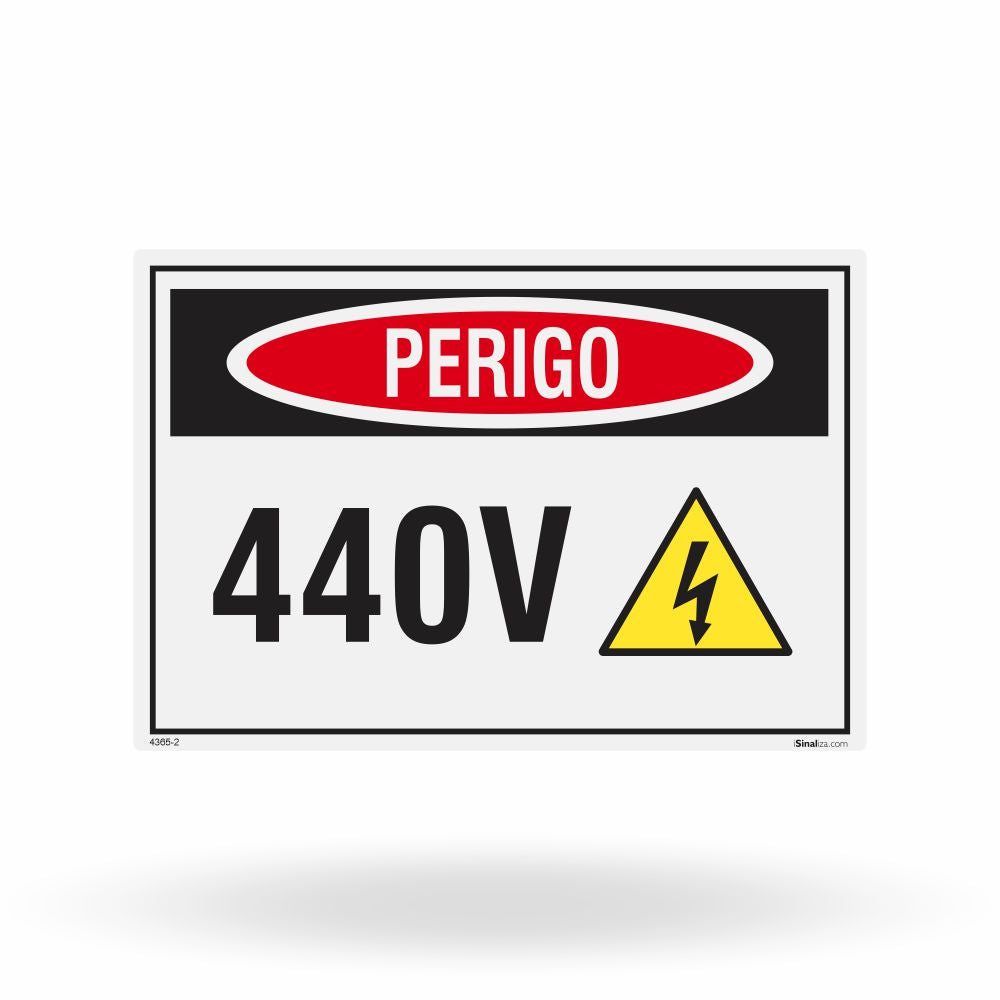 Etiqueta de Segurança "Perigo: 440V" - (Embalagem com 10 unidades)