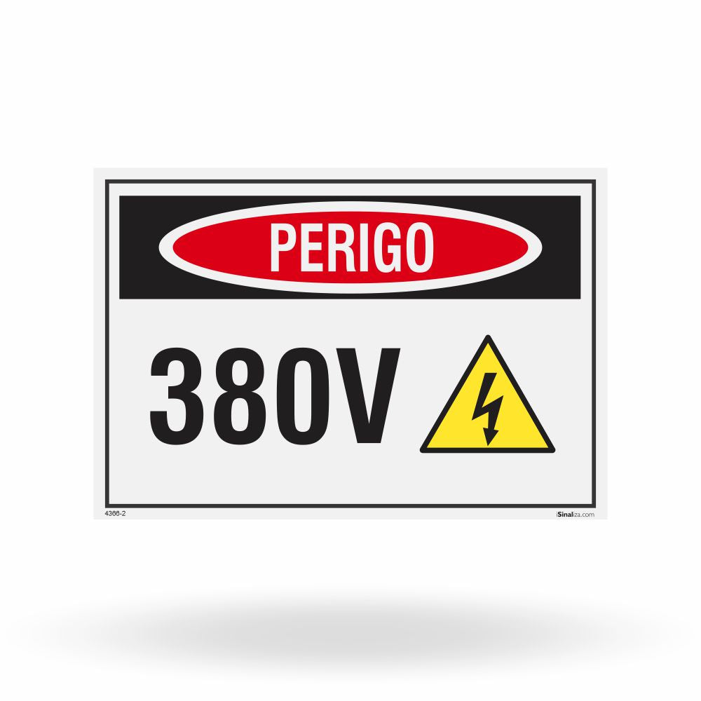 Etiqueta de Segurança "Perigo: 380V" - (Embalagem com 10 unidades)
