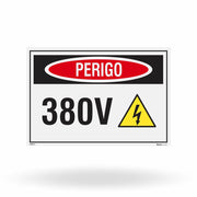 Etiqueta de Segurança "Perigo: 380V" - (Embalagem com 10 unidades)