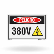 Etiqueta de Segurança "Peligro: 380V" (Espanhol) - (Embalagem com 10 unidades)