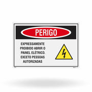 Etiqueta de Segurança "Proibido Abrir o Painel Elétrico" - (Embalagem com 10 unidades)