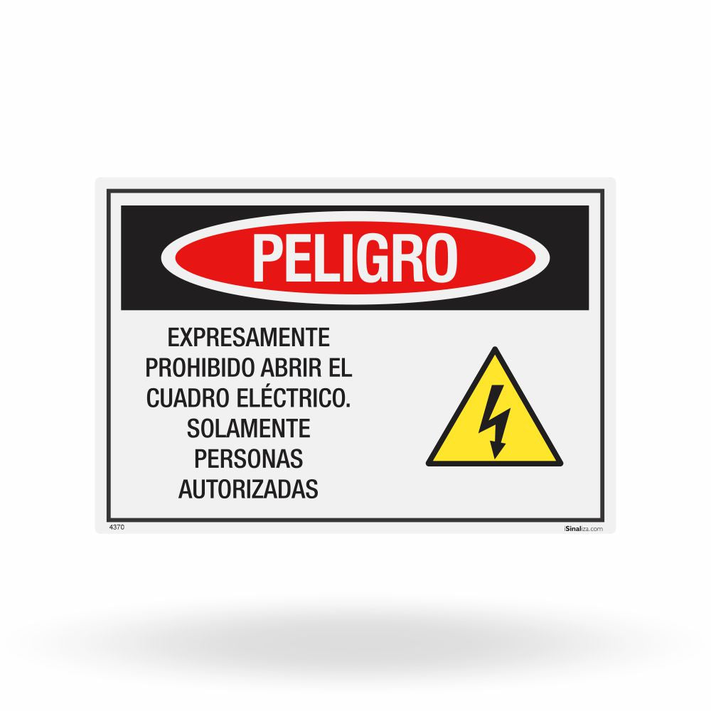 Etiqueta de Segurança "Peligro: Prohibido Abrir el Panel Eléctrico" (Espanhol) - (Embalagem com 10 unidades)