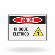 Etiqueta de Segurança "Perigo: Choque Elétrico" - (Embalagem com 10 unidades)