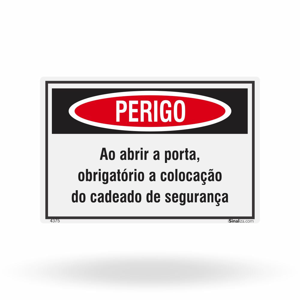 Etiqueta de Segurança "Perigo: Obrigatório a Colocação do Cadeado" - (Embalagem com 10 unidades)