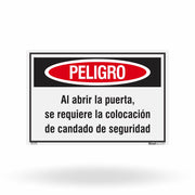Etiqueta de Segurança "Peligro: Uso Obligatorio de Candado" (Espanhol) - (Embalagem com 10 unidades)