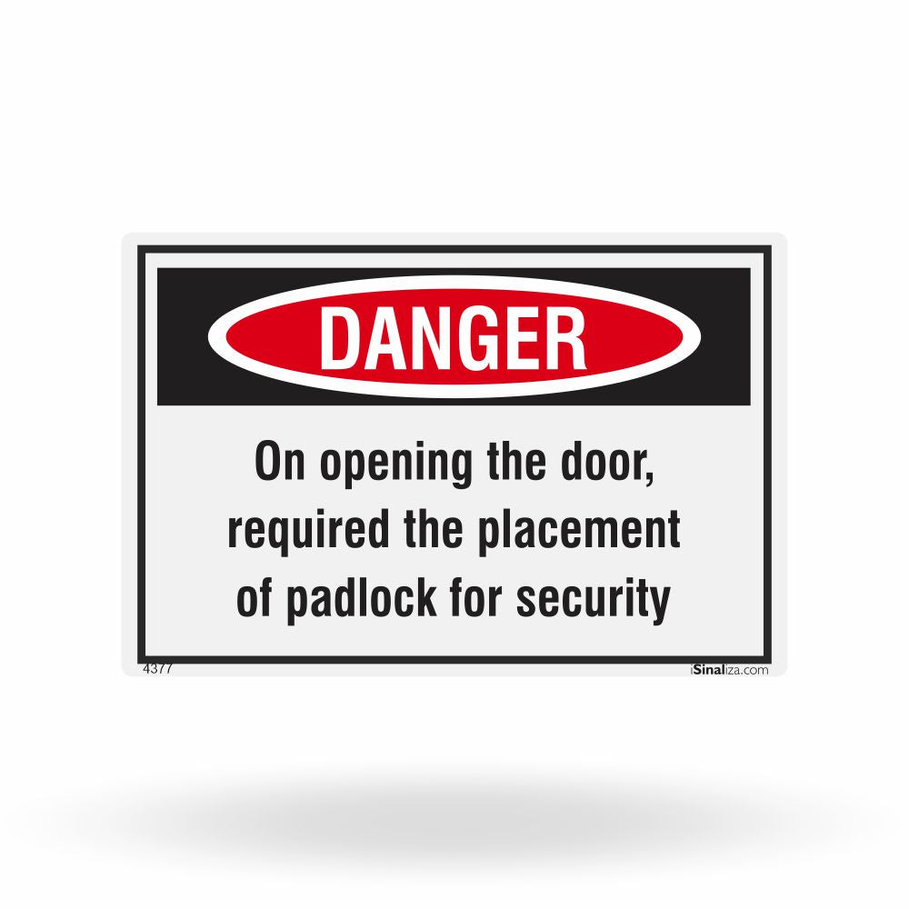 Etiqueta de Segurança "Danger: Mandatory Use of Padlock" (Inglês) - (Embalagem com 10 unidades)