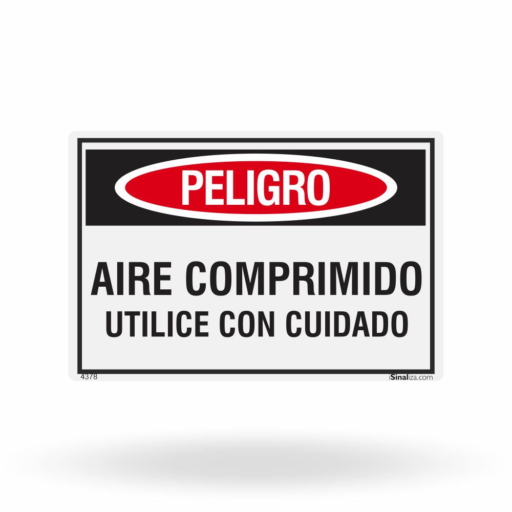 Etiqueta de Segurança "Peligro: Aire Comprimido" (Espanhol) - (Embalagem com 10 unidades)