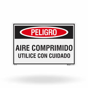 Etiqueta de Segurança "Peligro: Aire Comprimido" (Espanhol) - (Embalagem com 10 unidades)