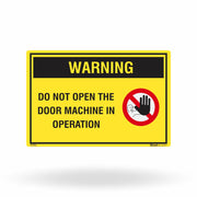 Etiqueta de Segurança "Do Not Open Door - Machine is Running" (Inglês) - (Embalagem com 10 unidades)