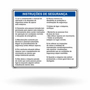Etiqueta de Segurança "Instrução de Segurança Manutenção de Máquinas" - (Embalagem com 10 unidades)
