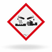 Etiqueta de Segurança GHS "Corrosivo" - (Embalagem com 10 unidades)