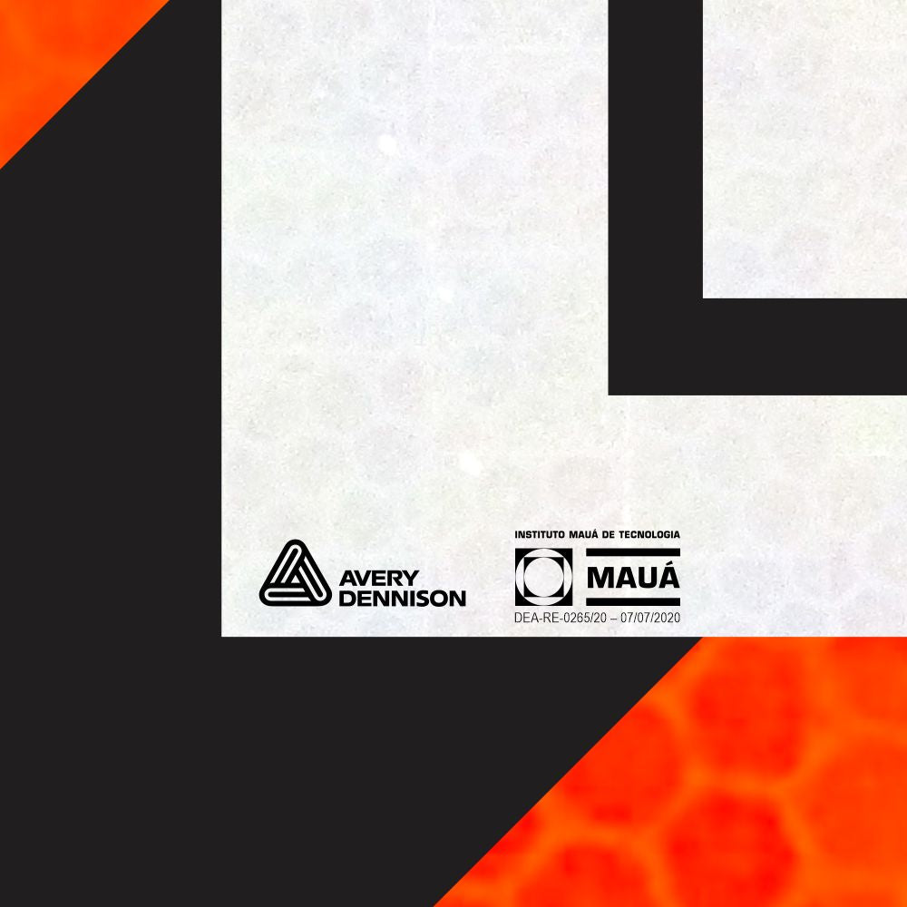Faixa Adesiva Refletivo Traseiro "Veículo Longo - Largura Excedente" CONTRAN 882 (2,30 x 0,80 m)