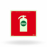 Placa "Extintor de Água" Fotoluminescente E5-A com ColorAdd