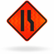 Placa Estreitamento De Pista À Direita A-21C - Obra