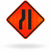 Placa Estreitamento De Pista À Esquerda A-21B - Obra